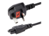 PXTNB3SUK1M - StarTech.com 1 m brittisk strömkabel för bärbara datorer, BS 1363 till C5 (Clover Leaf), 2,5 A 250 V, 18AWG, brittisk ersättningsnätsladd för bärbara datorer, nätsladd för skrivare, laddarkabel för bärbara datorer, strömförsörjningskabel för bärbara datorer - Närbild