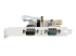 21050-PC-SERIAL-CARD - StarTech.com 2-Port PCI Express Serial Card, Dual Port PCIe to RS232 (DB9) Serial Interface Card, 16C1050 UART, Standard or Low Profile Brackets, COM Retention, For Windows & Linux - Vänster sida