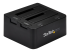 UNIDOCKU33 - StarTech.com Dual-Bay USB 3.0 to SATA and IDE Hard Drive Docking Station, USB Hard Drive Dock, External 2.53.5 SATA III and IDE (40 pin) SSDHDD Docking Station, Hot-Swap Hard Drive Bays - Vänster vinkel