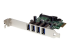 PEXUSB3S4V - StarTech.com PCI Express PCIe SuperSpeed USB 3.0-kontrollerkortadapter med 4 portar och UASP - Höger vinkel