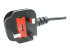 PXTNB3SUK1M - StarTech.com 1 m brittisk strömkabel för bärbara datorer, BS 1363 till C5 (Clover Leaf), 2,5 A 250 V, 18AWG, brittisk ersättningsnätsladd för bärbara datorer, nätsladd för skrivare, laddarkabel för bärbara datorer, strömförsörjningskabel för bärbara datorer - Närbild