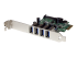 PEXUSB3S4V - StarTech.com PCI Express PCIe SuperSpeed USB 3.0-kontrollerkortadapter med 4 portar och UASP - Vänster vinkel