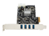 PEXUSB3S44V - StarTech.com PCI Express (PCIe) SuperSpeed USB 3.0-kortadapter med 4 portar och 4 dedicerade kanaler på 5 Gbps – UASP – SATA/LP4-ström - Vänster sida