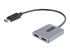 MST14DP122HD - StarTech.com DP to Dual HDMI MST HUB, Dual HDMI 4K 60Hz, DisplayPort Multi Monitor Adapter with 1ft (30cm) Cable, DP 1.4 Multi Stream Transport Hub, DSC | HBR3, DP to 2x HDMI Ports - Vänster vinkel