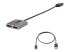 MST14DP122DP - StarTech.com 2-Port DisplayPort MST Hub, Dual 4K 60Hz, DP to 2x DisplayPort Monitor Adapter, DP 1.4 Multi-Monitor Video Adapter w/ 1ft Built-in Cable, USB Powered, Windows Only - Vänster vinkel