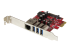 PEXUSB3S3GE - StarTech.com PCI Express USB 3.0-kort med 3 portar + Gigabit Ethernet - Höger vinkel