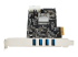 PEXUSB3S44V - StarTech.com PCI Express (PCIe) SuperSpeed USB 3.0-kortadapter med 4 portar och 4 dedicerade kanaler på 5 Gbps – UASP – SATA/LP4-ström - Vänster sida