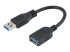 USB3EXT6INBK - StarTech.com USB 3.0 A-till-A förlängningskabel – 15 cm, svart - Höger vinkel