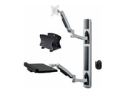 StarTech.com Wall Mount Workstation, VESA Mount For 32" Monitors (22lb/10kg), Fully Articulating Arms For Single Monitor Mount & Keyboard Tray, Includes Desktop Computer/PC Bracket