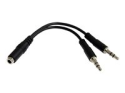 StarTech.com 3,5 mm 4-polig till 2x 3-polig 3,5 mm headsetsplitteradapter – F/M