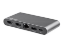 StarTech.com USB C Dock, 4K Dual Monitor HDMI Display, Mini Laptop Docking Station, 100W Power Delivery Passthrough, GbE, 2-Port USB-A Hub, USB Type-C Multiport Adapter,3.3' Cable, Dual 4K