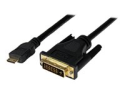 StarTech.com 1m (3.3 ft) Mini HDMI to DVI Cable, DVI-D to HDMI Cable (1920x1200p), 19 Pin HDMI Mini (C) Male to DVI-D Male, Digital Monitor Cable Adapter M/M, Single Link, Black