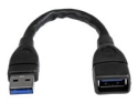 StarTech.com USB 3.0 A-till-A förlängningskabel – 15 cm, svart