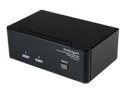 StarTech.com KVM-switch för dubbla DVI-bildskärmar med audio, 2 portar & USB 2.0-hubb