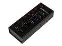StarTech.com USB 3.0-hubb med 4 portar plus 3 dedicerade USB-laddningsportar (2x 1A & 1x 2A) – väggmonterbart metallhölje