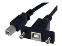 StarTech.com 3 ft Panel Mount USB Cable B to B