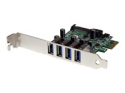 StarTech.com PCI Express PCIe SuperSpeed USB 3.0-kontrollerkortadapter med 4 portar och UASP