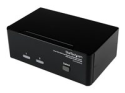 StarTech.com DVI VGA KVM-switch för dubbla skärmar USB med 2 portar, audio & USB 2.0-hubb