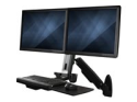 StarTech.com Wall Mount Workstation, Articulating Full Motion Standing Desk w/ Height Adjustable Dual VESA Monitor & Keyboard Tray Arm, Mouse/Scanner Holders, Ergonomic Wall Mounted Desk