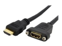 StarTech.com 3ft HDMI Female to Male Adapter, 4K High Speed Panel Mount HDMI Cable, 4K 30Hz UHD HDMI, 10.2 Gbps Bandwdith, 4K HDMI 1.4 Video, HDCP 1.4, HDMI Female to HDMI Male Cable