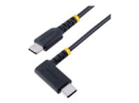 StarTech.com 1ft (30cm) USB C Charging Cable Right Angle, 60W PD 3A, Heavy Duty Fast Charge USB-C Cable, USB 2.0 Type-C, Durable and Rugged Aramid Fiber, S20/iPad/Pixel
