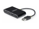 StarTech.com 4-Port USB 2.0 Hub, USB Bus Powered, Small Travel Mini USB Hub, USB 2.0 Splitter, Multi-Port Portable USB Hub, 480Mbps, Overcurrent Protection (OCP)